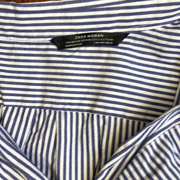 🧡 2/$30 🧡 Zara Woman Premium Denim Collection Short Sleeve Striped Top - Picture 4 of 6
